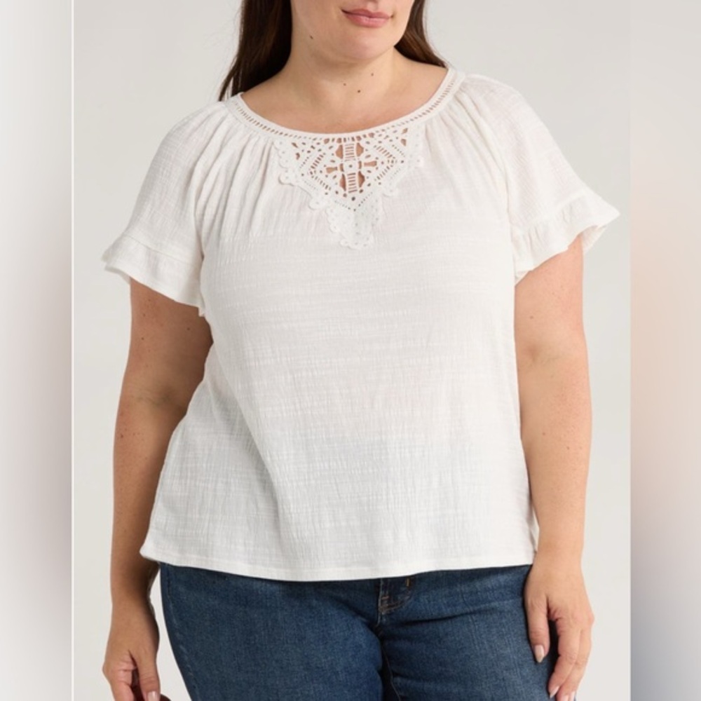 NEW…Max Studio Flutter Sleeve Top